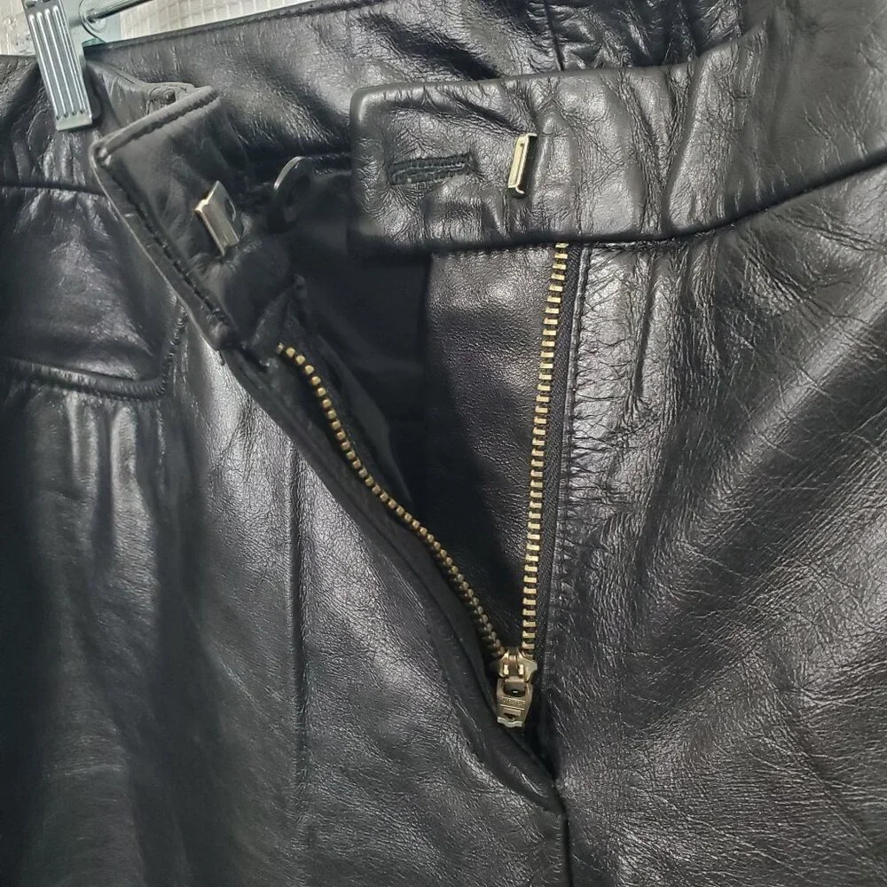 Express Juniors Size 7 8 Pants Leather Flared Vintage Retro Pockets Lined NWT - Picture 7 of 11